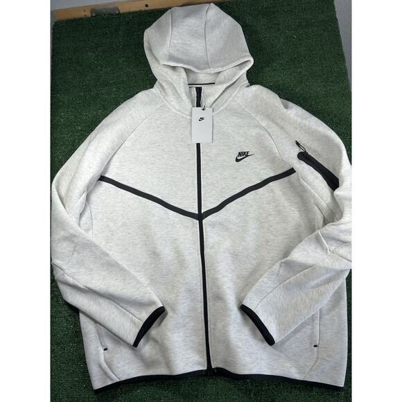 Nike Tech Sports Fleece Zip Up Hoodie Grey Men's Size 2XL - Picture 2 of 13